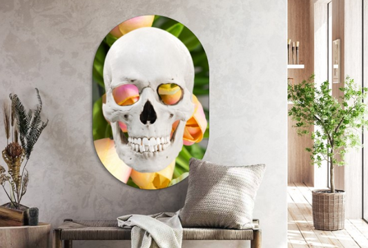 Aluminium Muur ovaal Skull Tulp 50 x 75