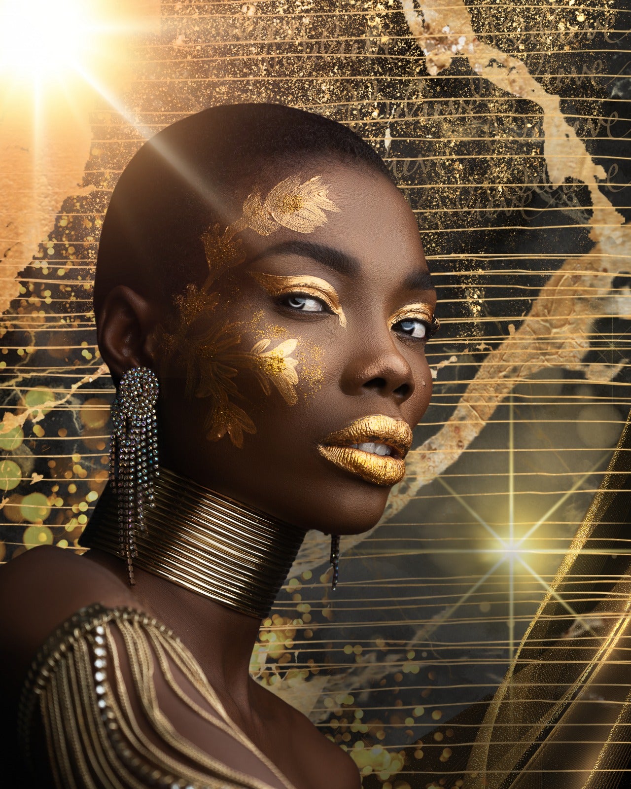 Digital art Golden Girl 75x100cm