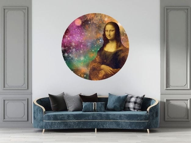 Muurcirkel Mona Lisa in space Ø 100 cm (5mm)