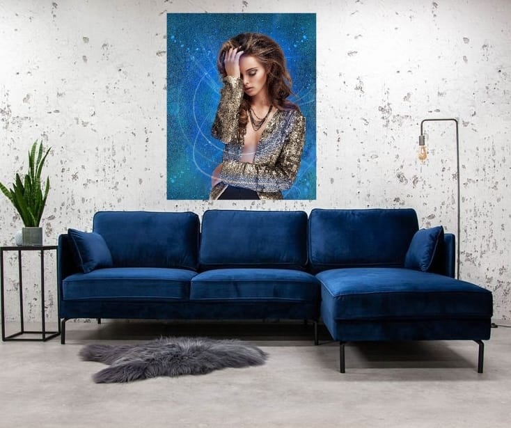 Digital art Blue Model 75x100cm