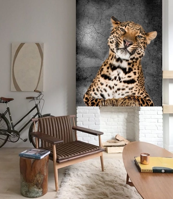 Fotobehang Jachtluipaard Artprint 240x300cm