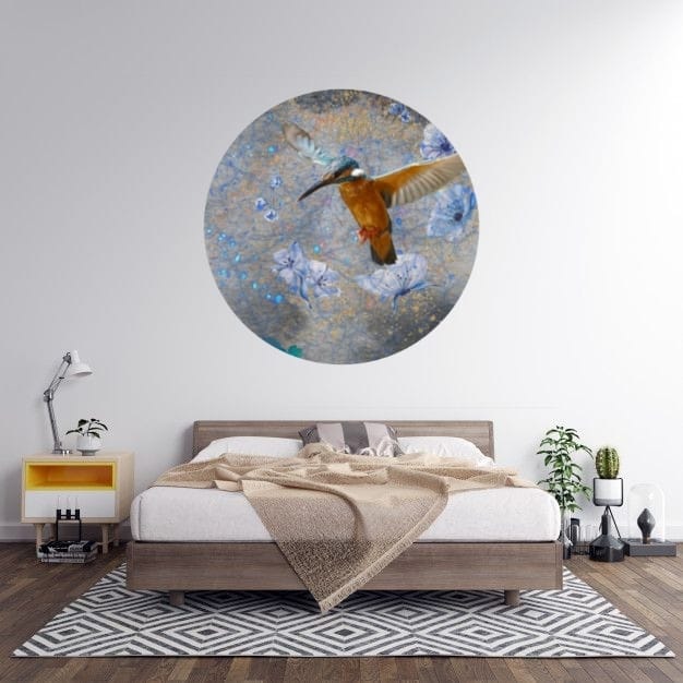 Aluminium Muurcirkel Ijsvogel Ø 70 cm (3mm)