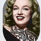 Aluminium Muur ovaal Marilyn Monroe Tattoo 50 x 75