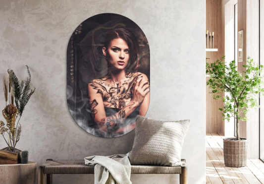 Muur ovaal Tattoo Girl 50 x 75